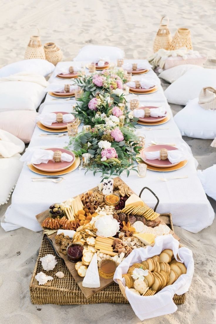 Custom romantic beach picnic Miami luxury setup